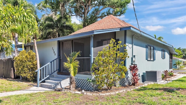 view of front of house with central AC