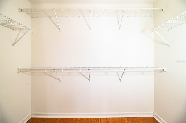 walk in closet featuring hardwood / wood-style flooring