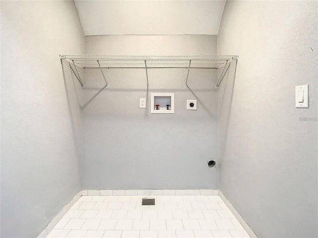 laundry room with washer hookup and electric dryer hookup