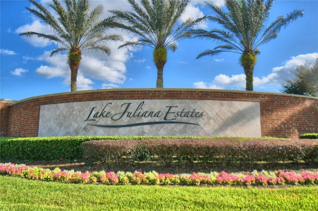 view of community sign