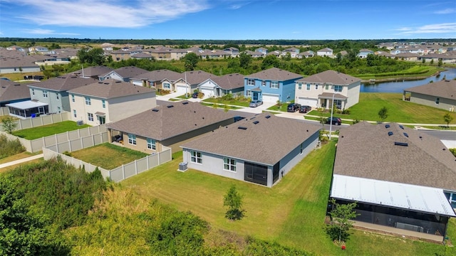 aerial view with a residential view