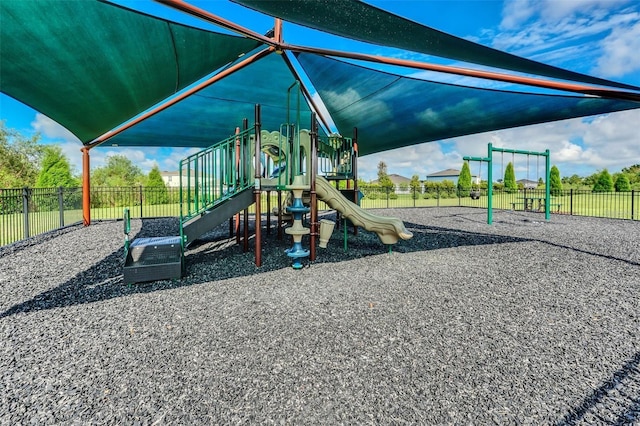 communal playground with fence