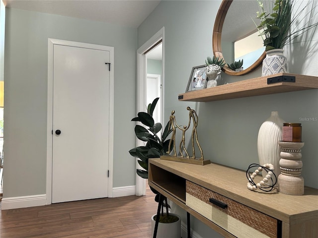 interior space featuring dark hardwood / wood-style flooring