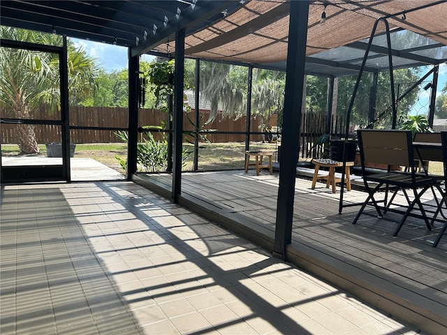 view of unfurnished sunroom