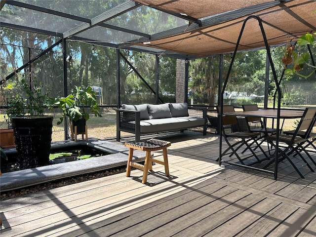 deck featuring an outdoor hangout area