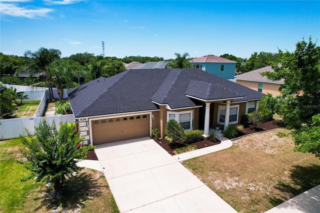 view of front of home with a garage