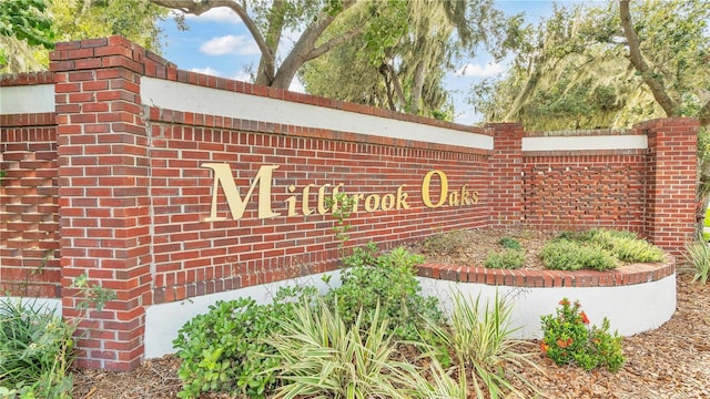 view of community sign