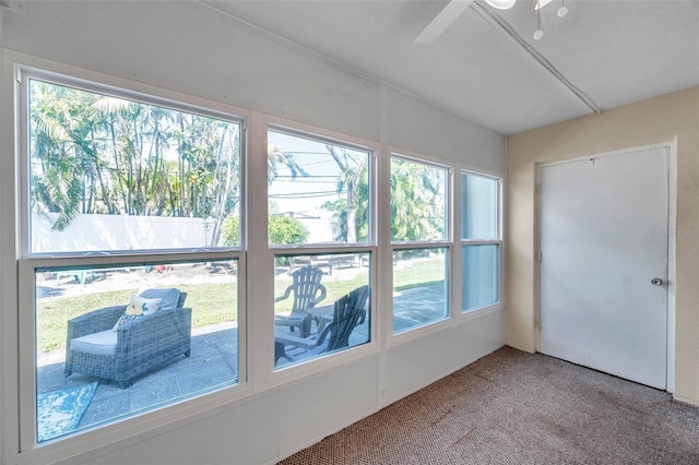 interior space with plenty of natural light and carpet flooring