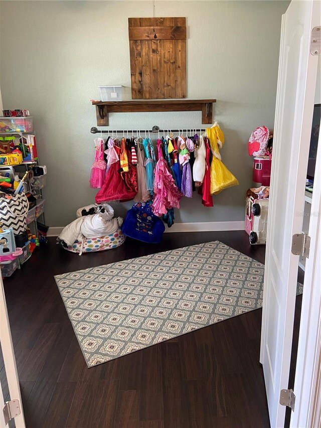 mudroom with wood-type flooring