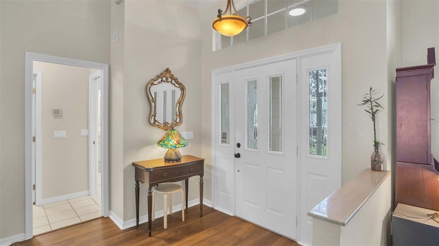 entrance foyer with wood-type flooring