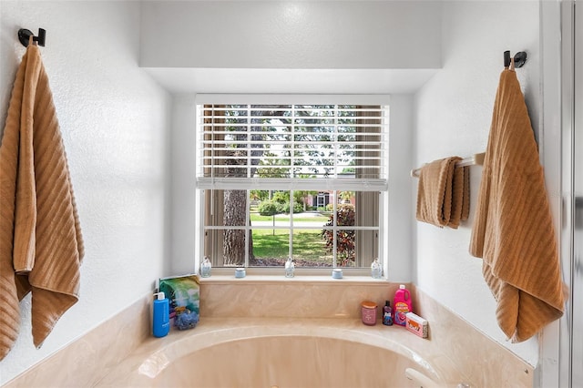 23338 Duchess Ave, Port Charlotte, FL 33954 - full bath featuring plenty of natural light, a tub with jets, and a textured wall