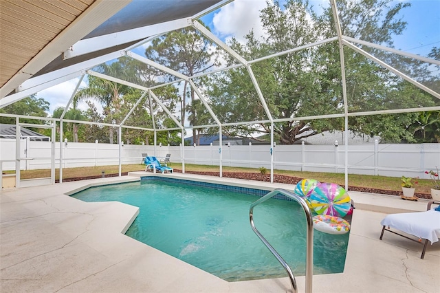 23338 Duchess Ave, Port Charlotte, FL 33954 - view of pool featuring a fenced backyard, a patio, and glass enclosure