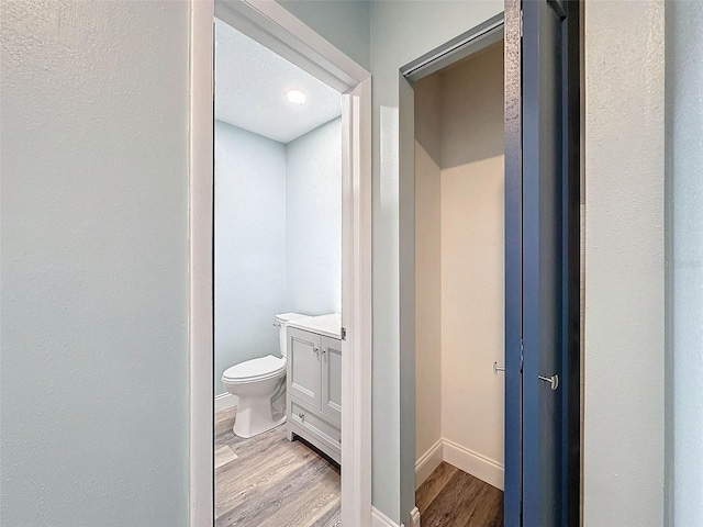 hallway with light wood-type flooring