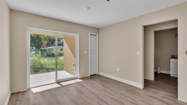 empty room featuring light wood-type flooring