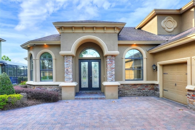 property entrance with french doors