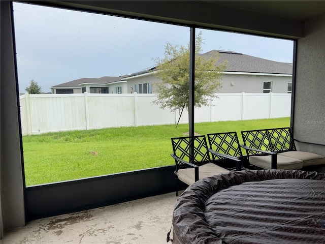 view of sunroom