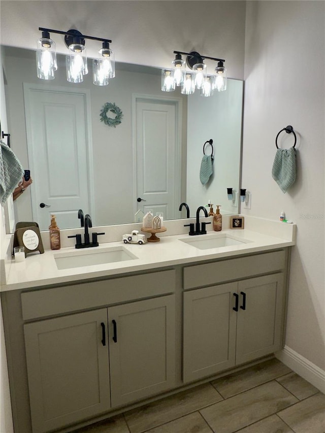 bathroom featuring double sink vanity