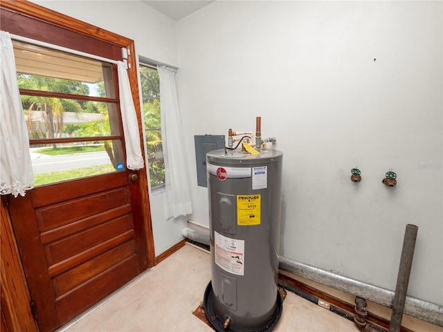 utilities with electric water heater and electric panel