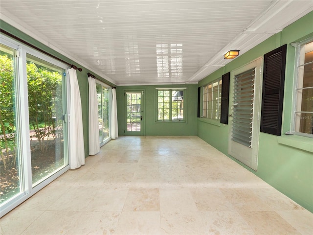 view of unfurnished sunroom