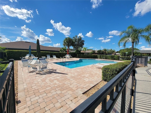 view of pool with a patio