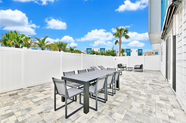 view of patio / terrace with an outdoor living space