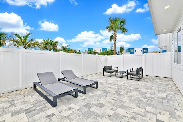 view of patio / terrace with an outdoor hangout area