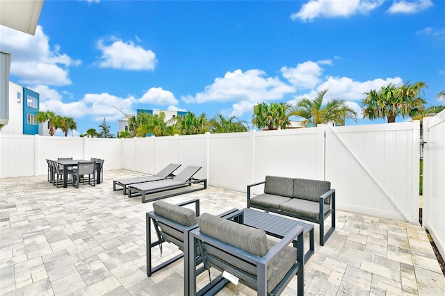 view of patio featuring outdoor lounge area