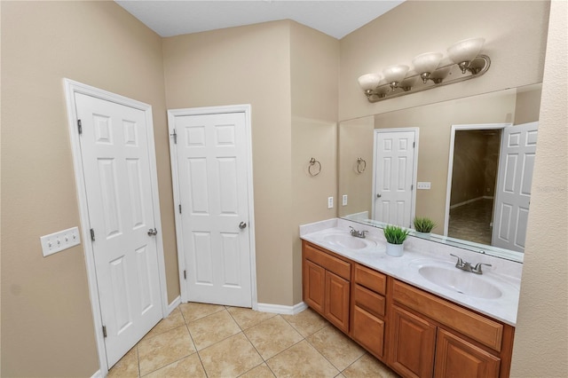 bathroom featuring vanity and tile patterned floors