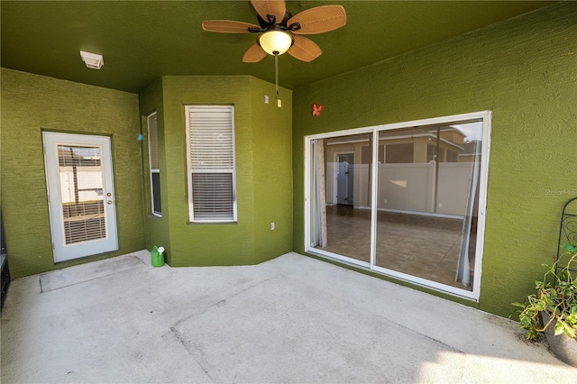 view of patio with ceiling fan