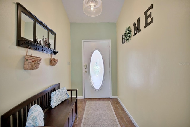 entrance foyer with wood-type flooring