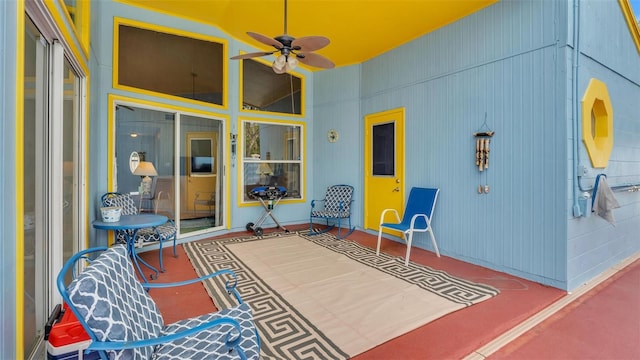 view of patio / terrace featuring ceiling fan