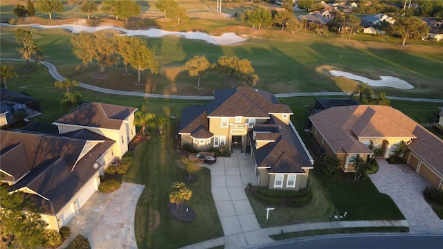 aerial view with view of golf course