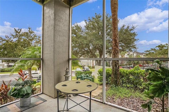 view of unfurnished sunroom