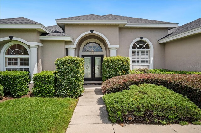 entrance to property with french doors