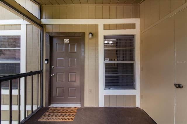 view of doorway to property