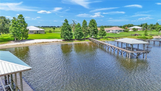 7884 N Lake Buffum Shores Rd, Fort Meade, FL 33841 - dock area featuring a yard and a water view
