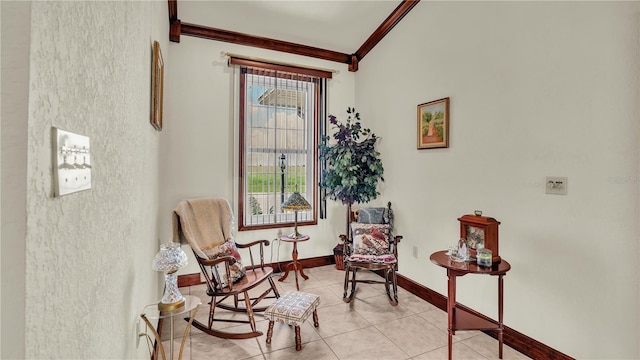 7884 N Lake Buffum Shores Rd, Fort Meade, FL 33841 - sitting room with light tile patterned flooring and crown molding