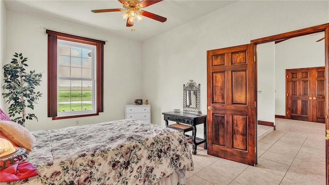 7884 N Lake Buffum Shores Rd, Fort Meade, FL 33841 - tiled bedroom featuring ceiling fan