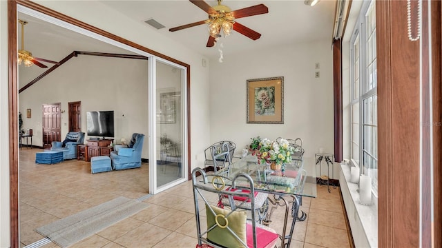 7884 N Lake Buffum Shores Rd, Fort Meade, FL 33841 - dining room featuring light tile patterned floors and ceiling fan