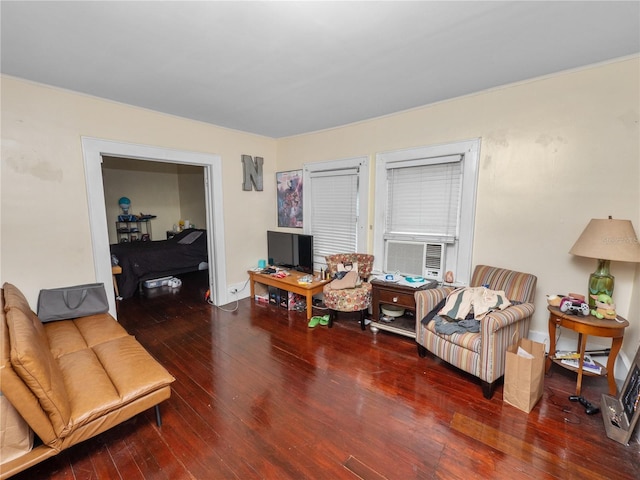 sitting room featuring hardwood / wood-style floors