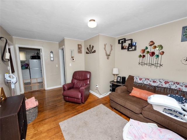 living room featuring hardwood / wood-style floors