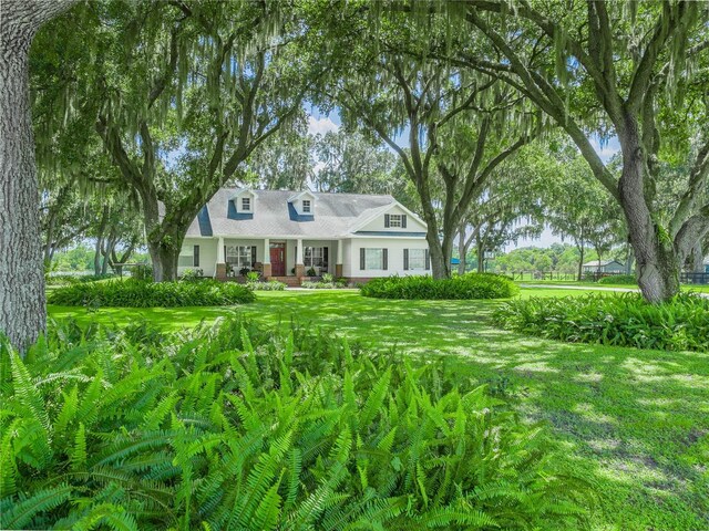 cape cod home with a front yard