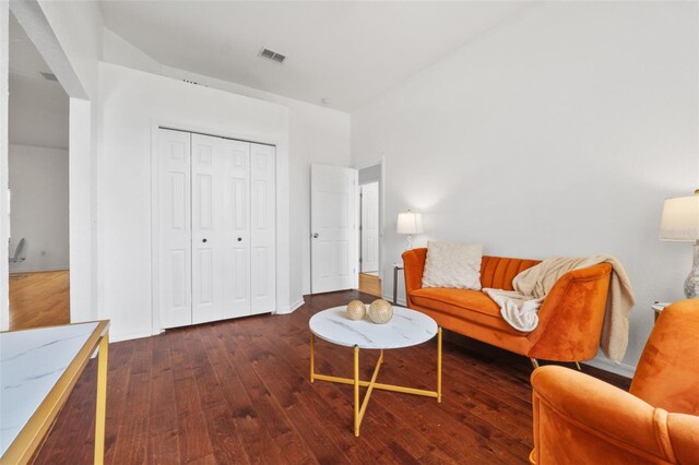 living room with wood-type flooring