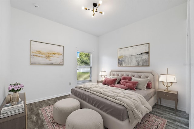 bedroom featuring dark wood-type flooring