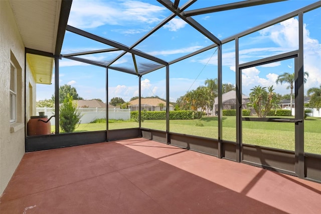 view of unfurnished sunroom