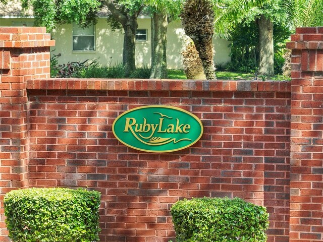 view of community sign