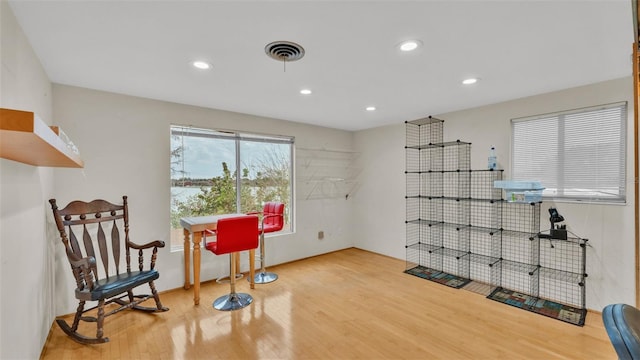 sitting room featuring hardwood / wood-style flooring