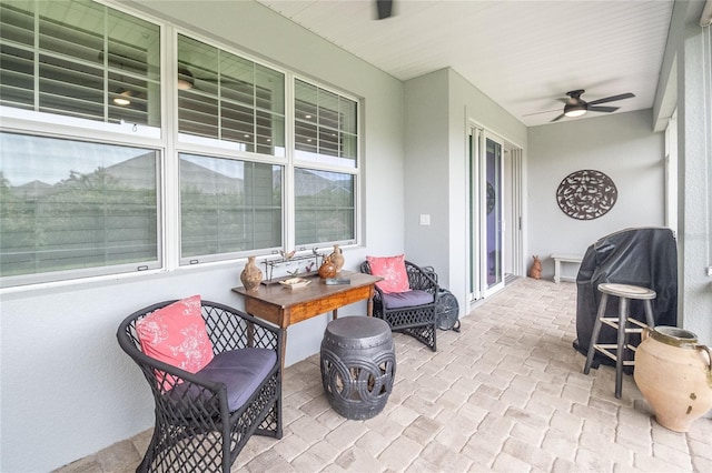 view of patio / terrace with ceiling fan