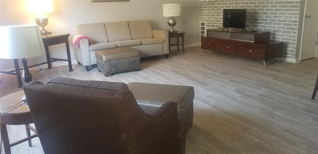 living room with hardwood / wood-style floors