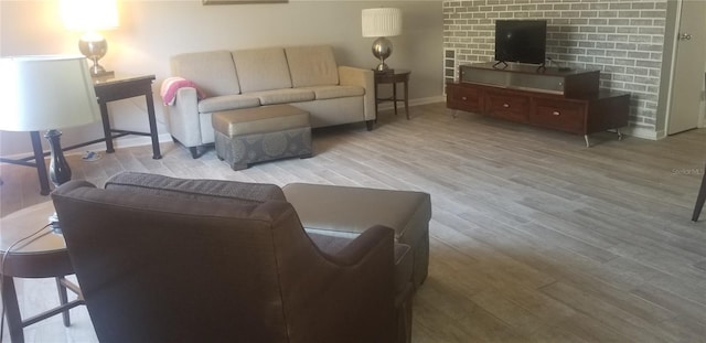 living room featuring light hardwood / wood-style flooring